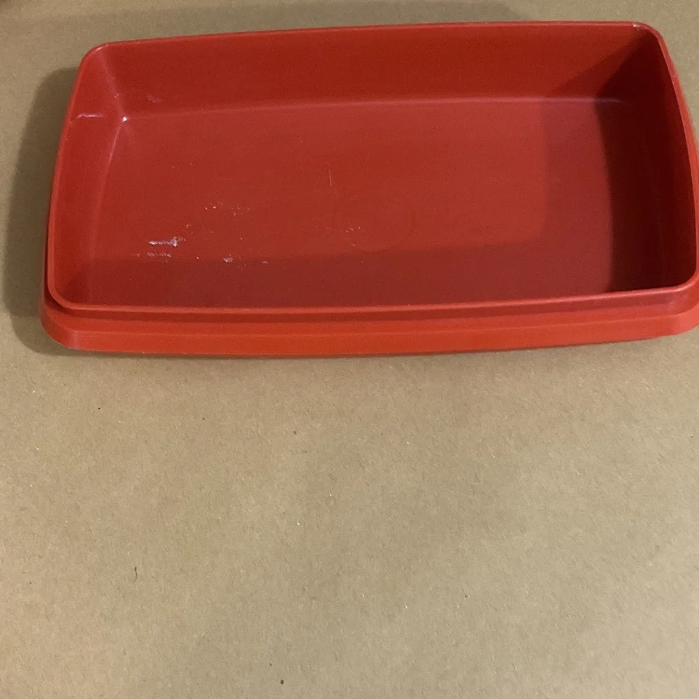 Tupperware Red Base with White Lid